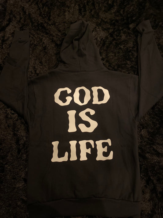 "God is Life" - Glow in the dark Heavy style Hoodie